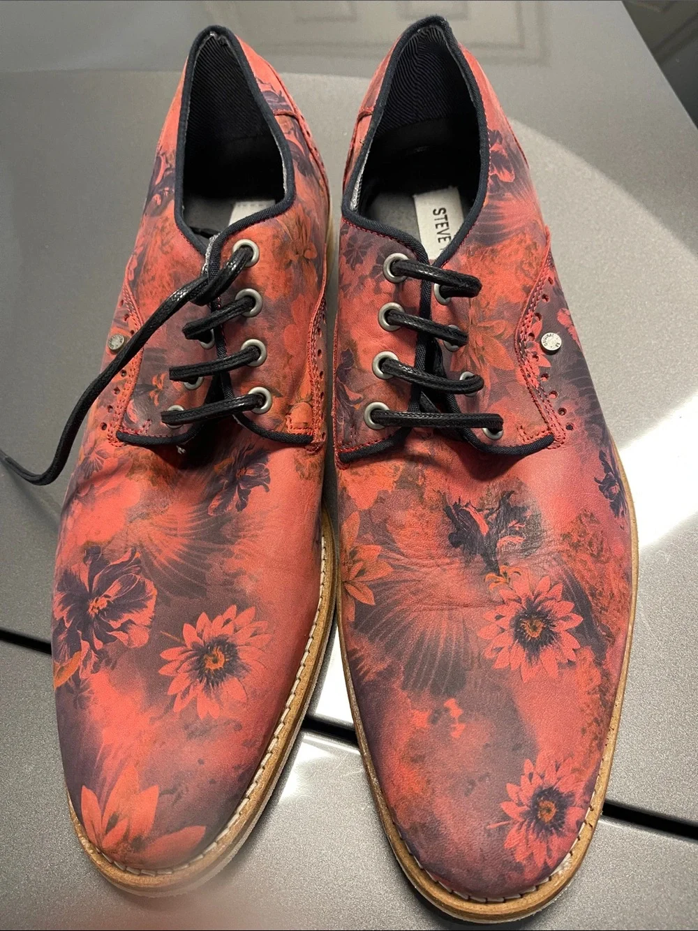 Steve Madden Red Floral Lace-Up Oxfords
